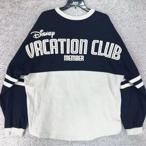Disney Navy Blue White Vacation Club Long Sleeve Spirit Jersey Size XL